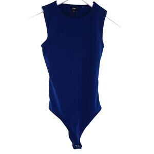 Express Royal Blue Keyhole Back Body Contour Bodysuit